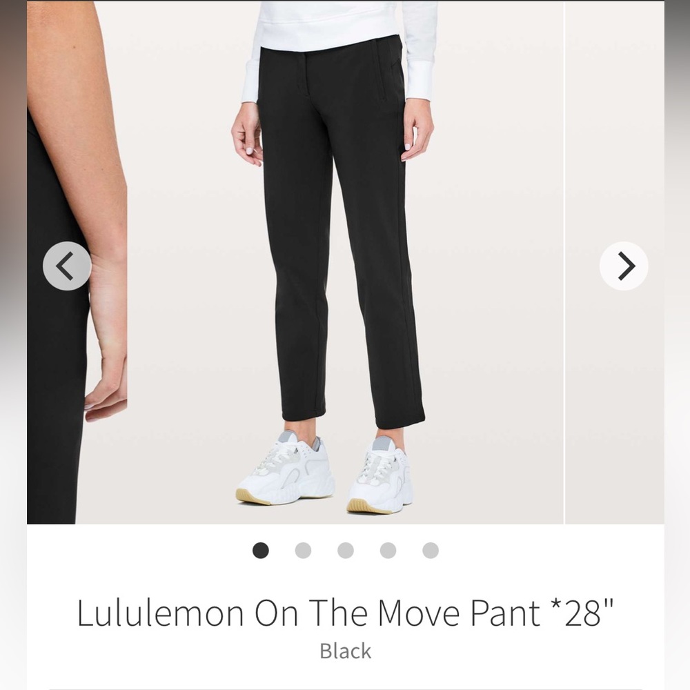 Lululemon  On The Move Pants 27” Black. Size 4.